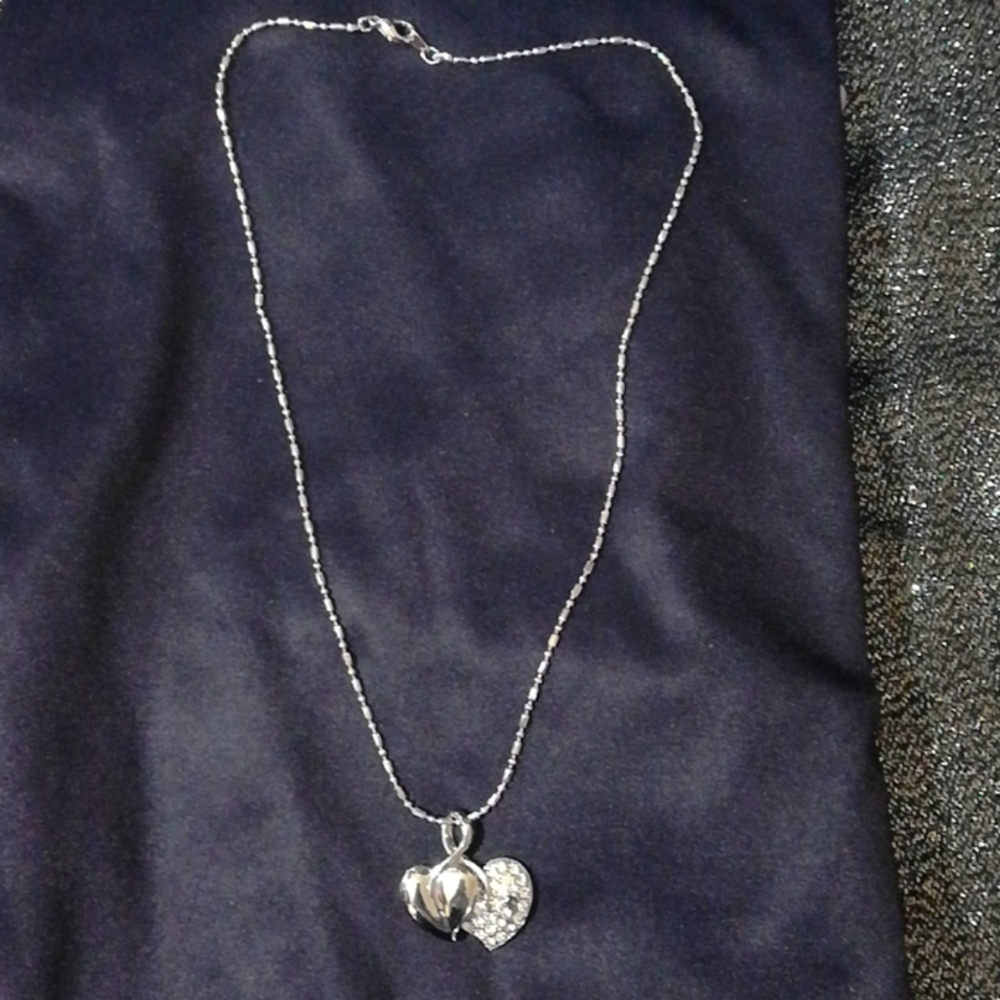 Double heart necklace